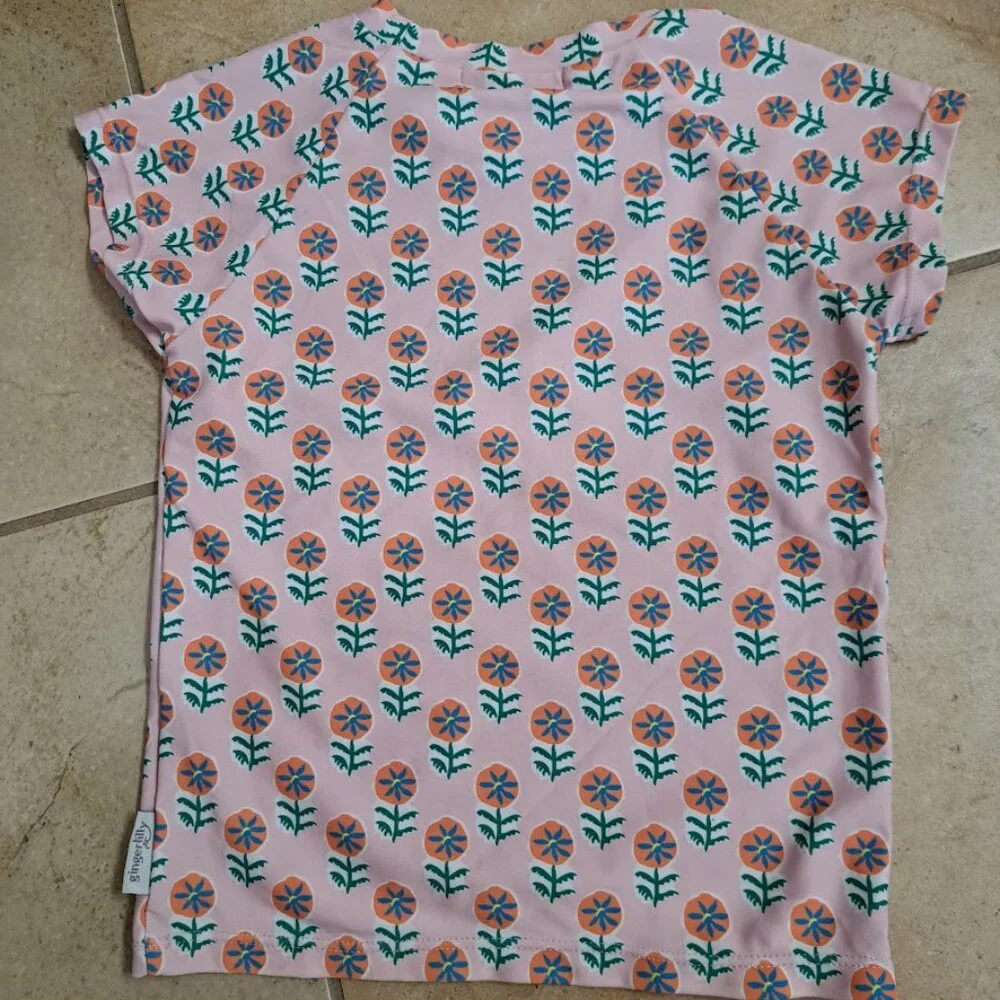 Gingerlilly‎ Australia Swimsuit shirt rashgard swim cover shirt pink flowers